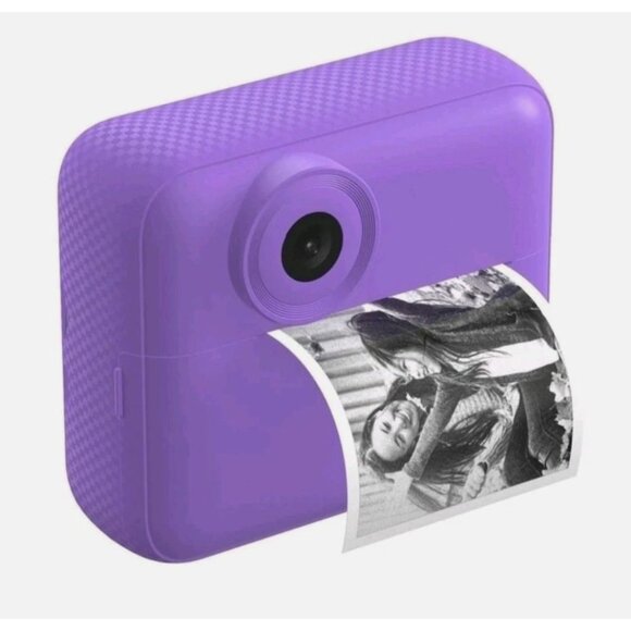 Instant Print Camera, Thermal Printing, Digital Kids Purple Camera - Picture 3 of 6